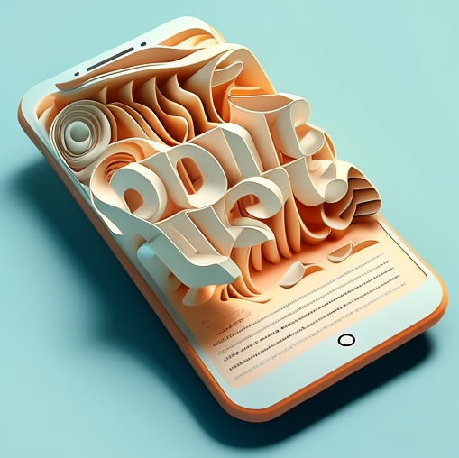 Texto representado de forma táctil em 3D proveniente do próprio ecrã do telemóvel.